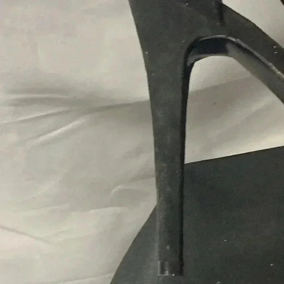 MARC FISHER WO SIZE 8.5 BLACK SUEDE 5” HEEL FRONT PLATFORM HEEL ANKLE STRAPS - Picture 5 of 16